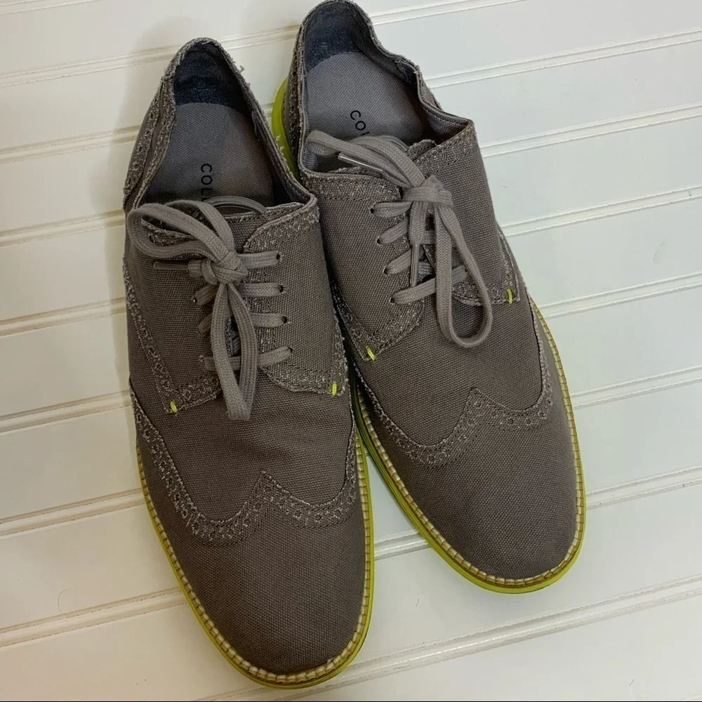 COLE HAAN LUNARGRAND GREY SUEDE OXFORD SHOES 396